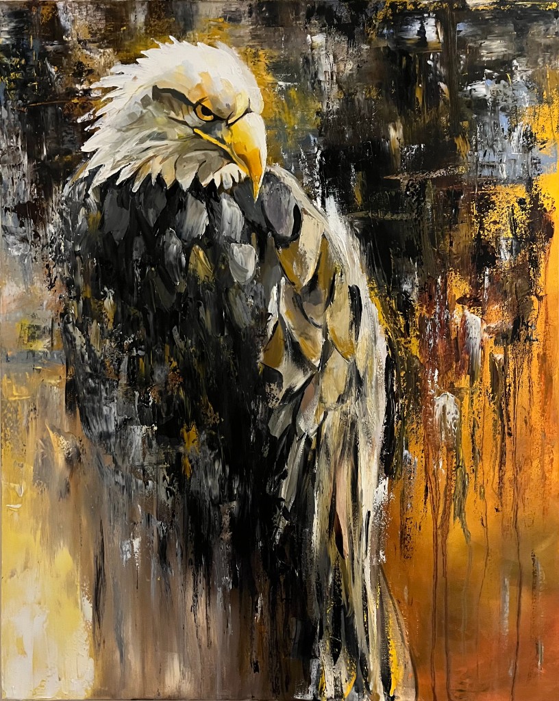 Bald eagle oil painting